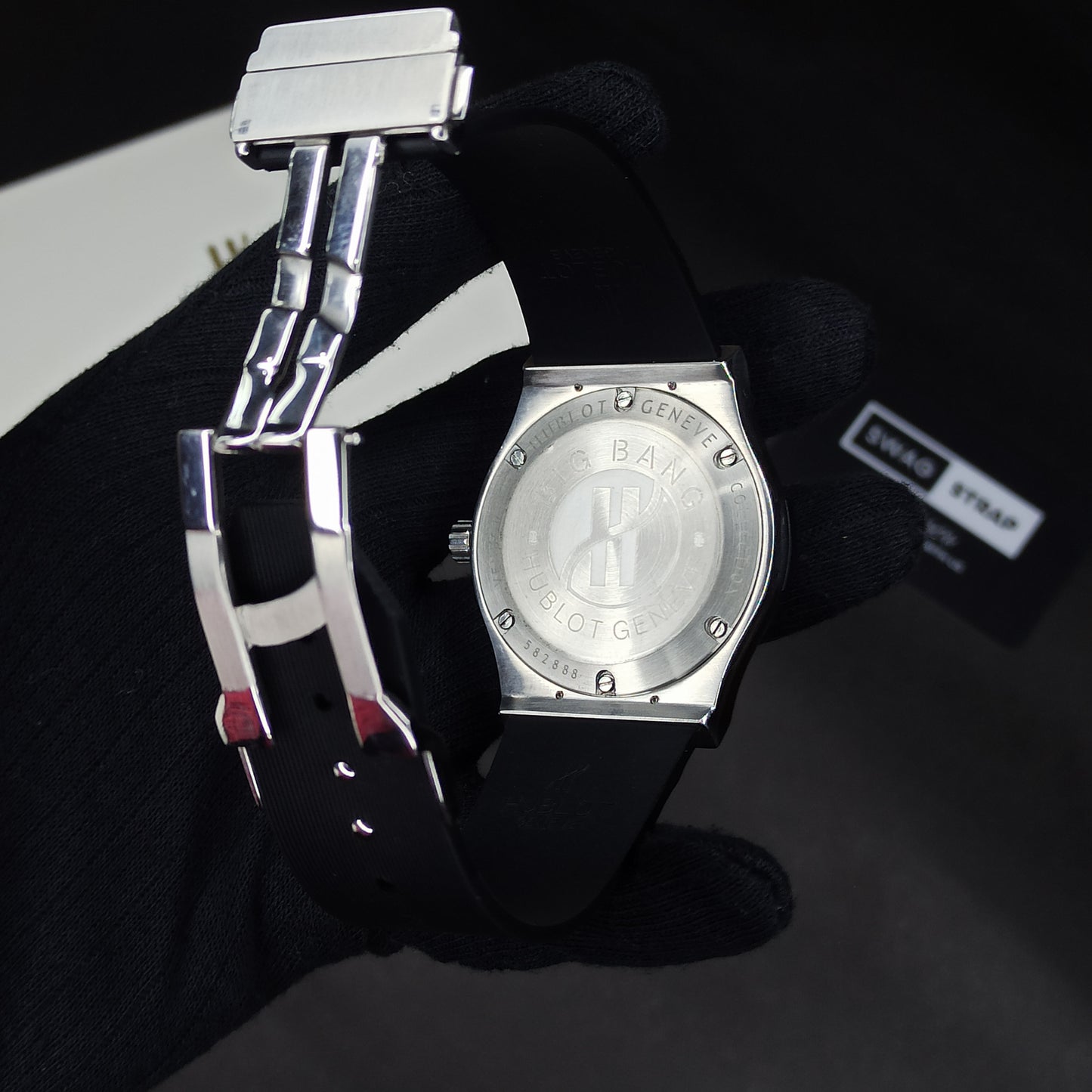 Hublot Auto | Black Dial | Pvc Strap
