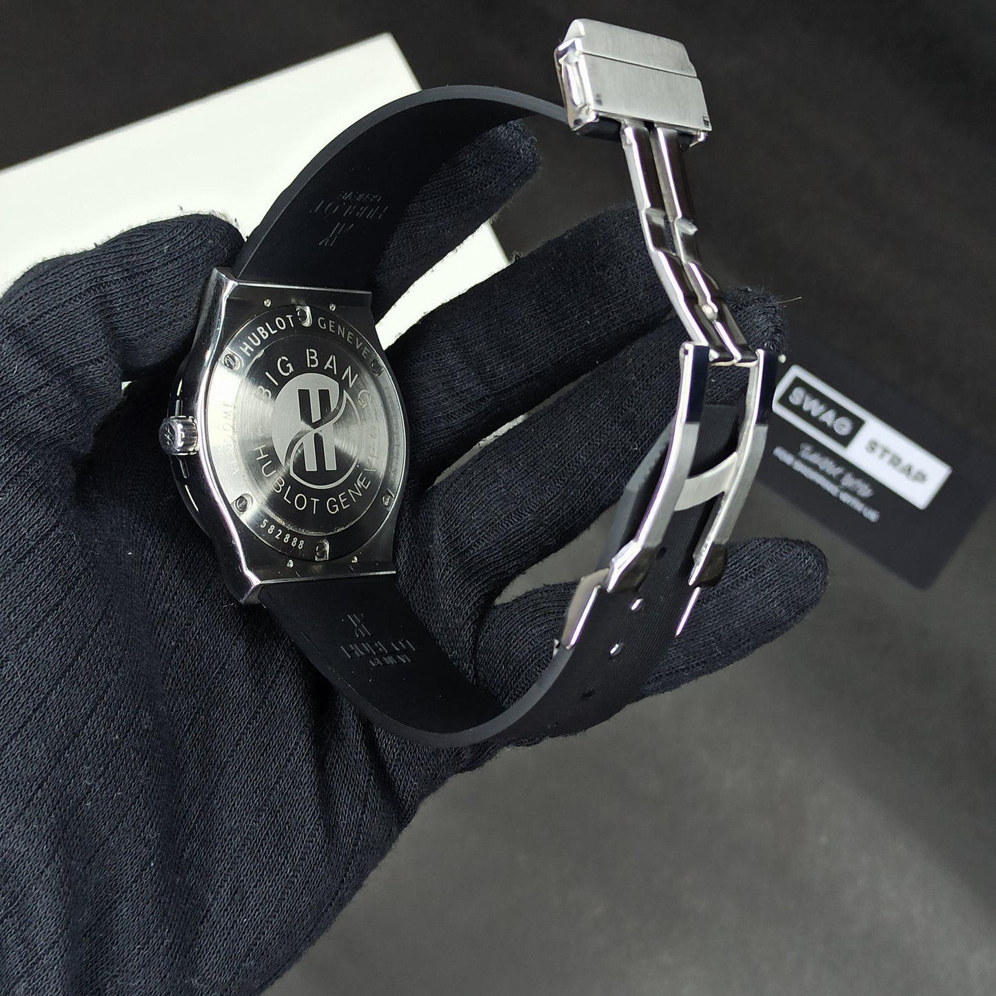 Hublot Auto | Black Dial | Pvc Strap