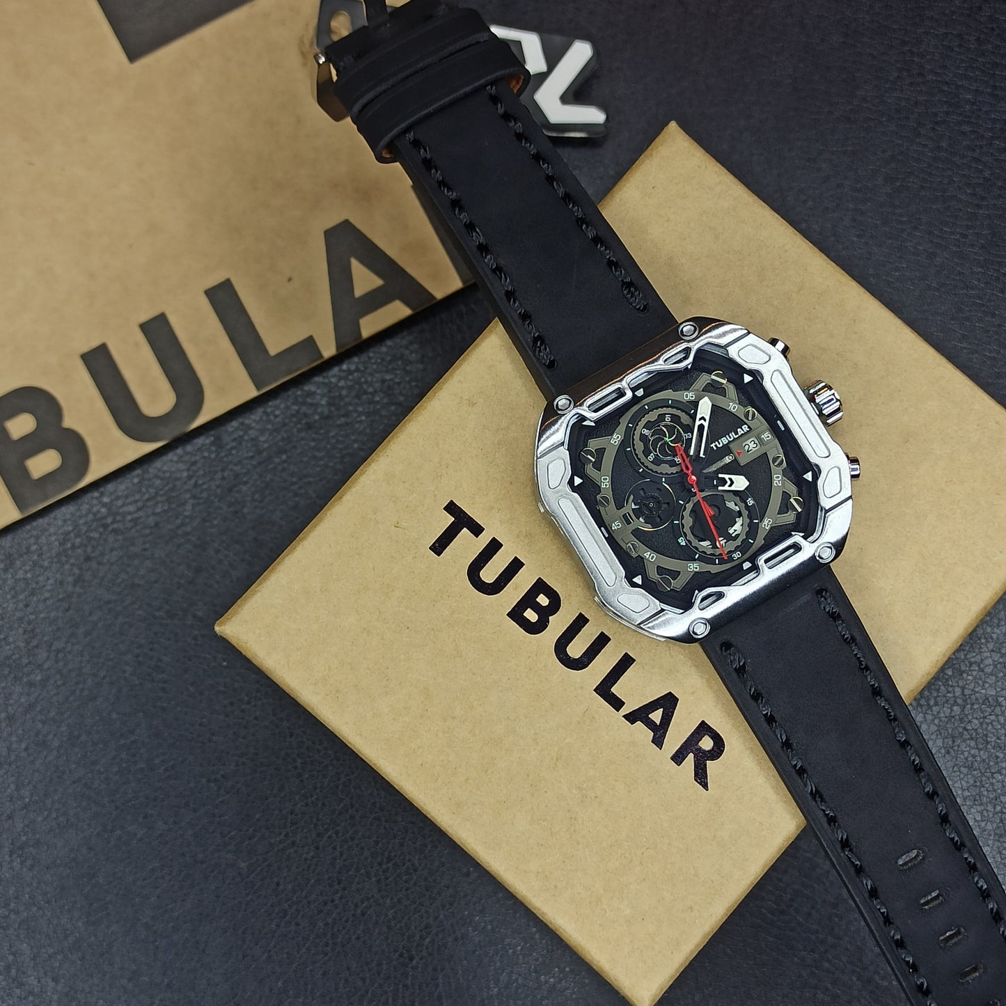 Tubular Square Dial Chrono Watch For Men's
