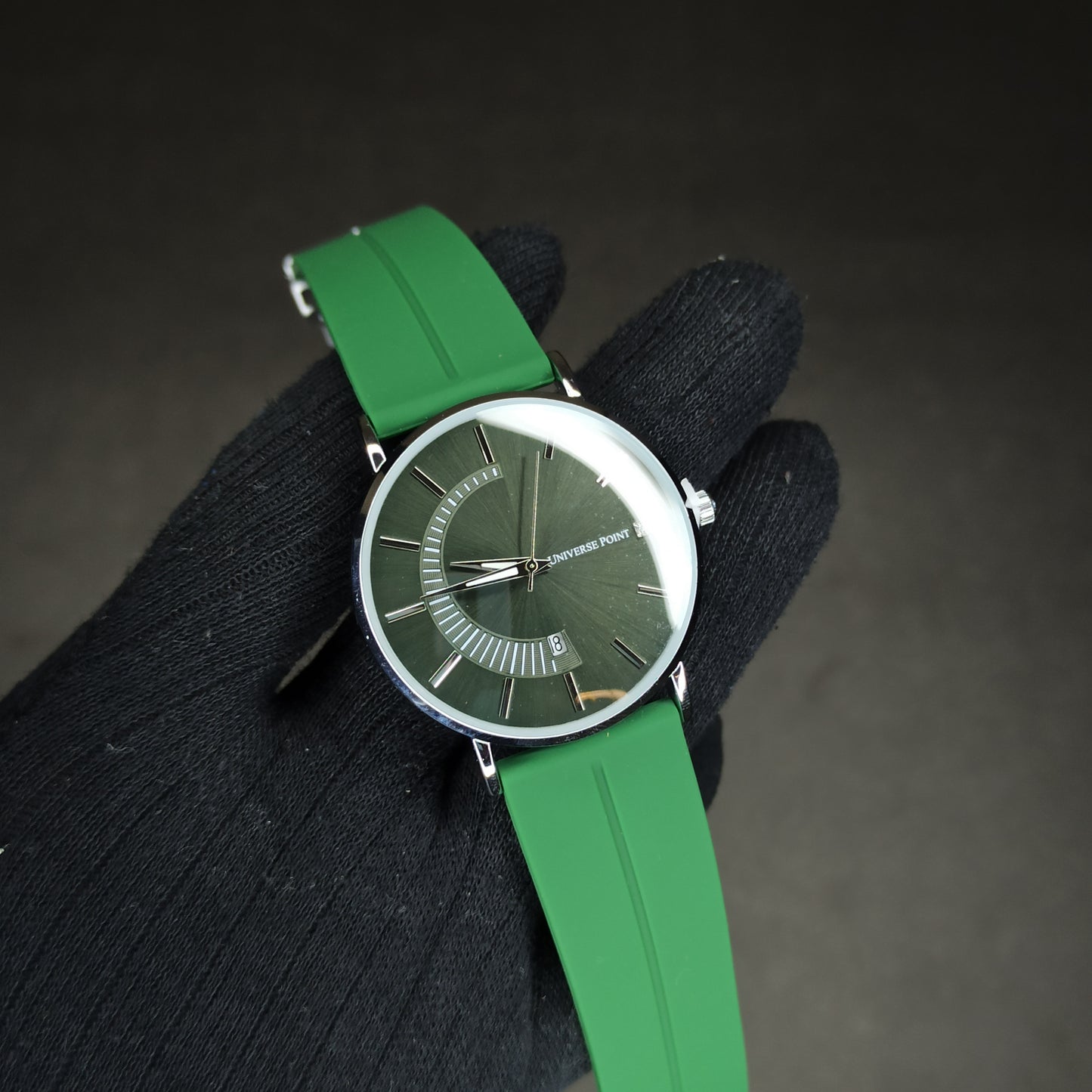 Universe Point Watch | Green Rubber Strap | Magnetic Lock