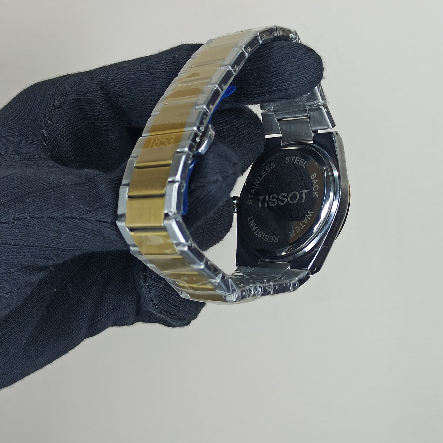 Tissot PRX Silver Gold With Blue Textured Dial Watch