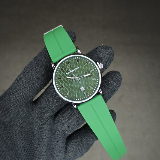 Universe Point Watch | Green Rubber Strap | Magnetic Lock