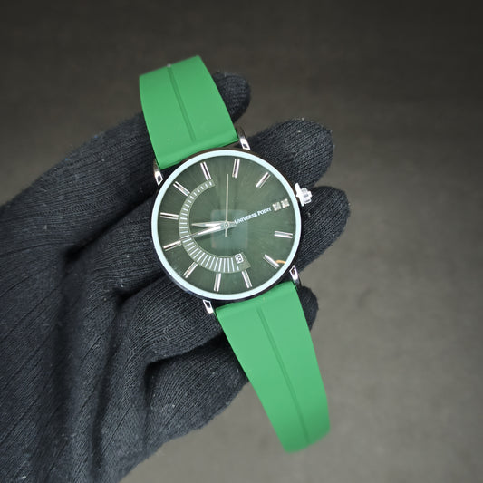 Universe Point Watch | Green Rubber Strap | Magnetic Lock
